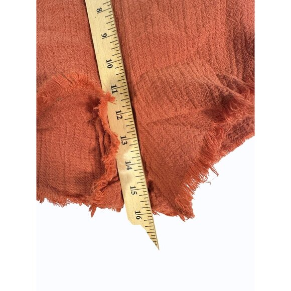 BlankNYC Women's Frayed Hem Stretch Waist Rust Orange Shorts Cotton Blend Small - Picture 10 of 11